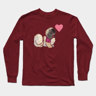 Pekingese watercolour Long Sleeve T-Shirt